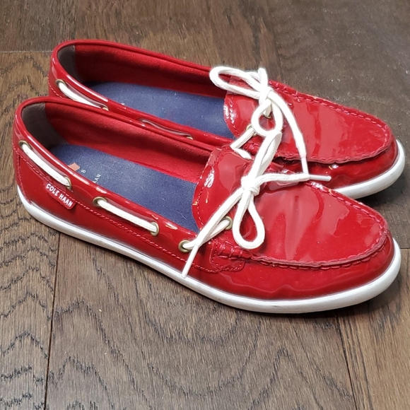 cole haan red patent leather loafers